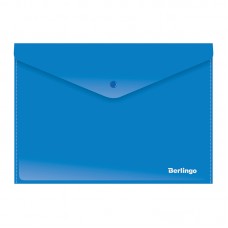 Папка-конверт на кнопке А4 Berlingo, синяя, 180мкм